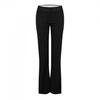 Off White Womens/Ladies Flared Regular Tuxedo Trousers
