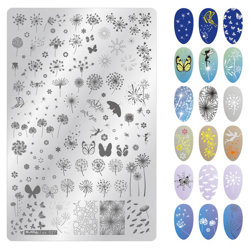 9.5X14.5cm Big Size Nail Stamping Plates Flower/Geometric Designs Nail Art Template For DIY Nail Decor 5.6cm round Stamper Plate