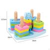 Wooden Shape Matching Stacking Blocks Toys Developmental for Birthday Gifts