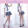 Women's Sexy Lingerie School Girl Uniform Cosplay Costume With Stylish Turn-down Collar And Pleated Skirt