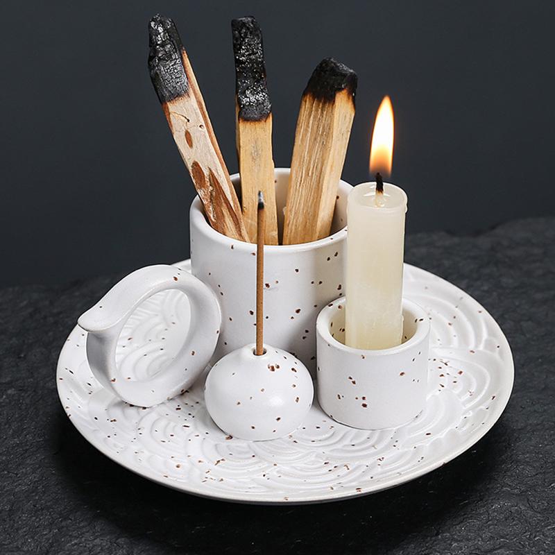Ceramics Censer Decorative Candle Holder Unique Crafts Ornaments Candlestick Bedroom Home Decoration