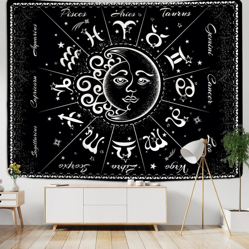 Celestial Sun and Moon Tapestry  Mystical Art for Living Room Decor Boho Style Enhance Your Space with Cosmic Vibes