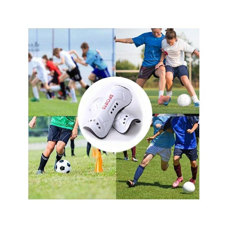 1 Pair of Football Shin Guards Calf Protectors Anti-Collision Baffles with Straps Dedicated for Football 1