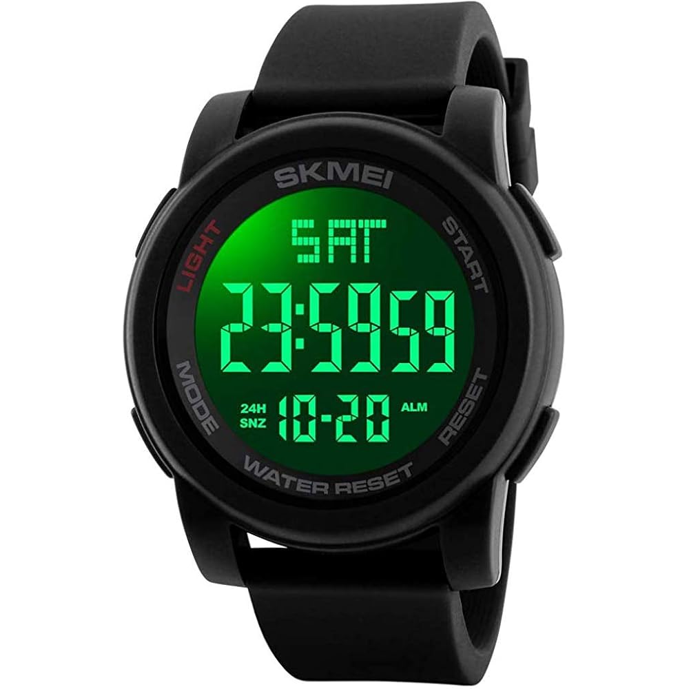 

Timever Digital Sports Watch Waterproof Men s Multi-Function Stopwatch Alarm Outdoor LED Watch Black