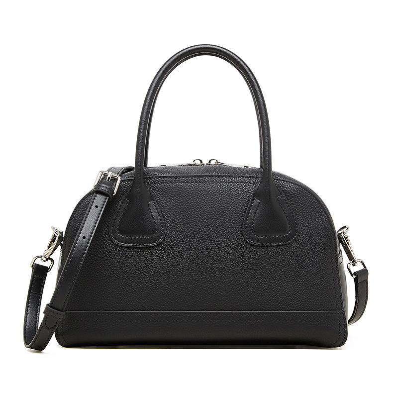 

Нишевая сумка для боулинга из натуральной кожи для женщин Новая летняя женская сумка Простая наплечная сумка Повседневная для поездок Ручная косая 28*12*17