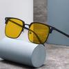 New Night Vision Myopia Glasses Men's Fashionable Square Frame Anti-glare Glasses for Driving Day and Night Yellow Glasses