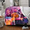 1PC Huntrix, K Pop Blanket Lightweight Flannel Throw Blanket for Sofa, Bed, Travel, Camping, Livingroom, Office, Couch