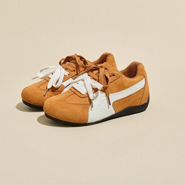 [Fanfuna] Retro American German training shoes for women's ins tide 2025 summer new flat-bottomed color matching Forrest Gump shoes for women