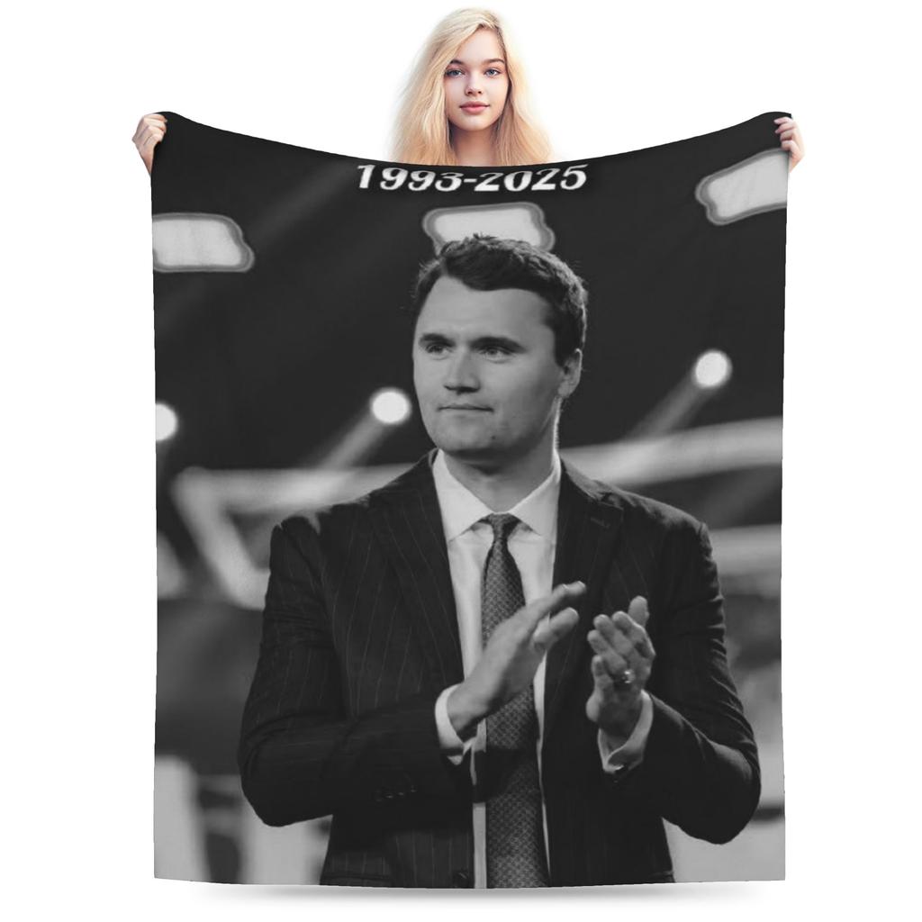 Charlie Kirk Public Figure 2025 Soft Blanket Fashion Picnic Throw Blanket Home Decor Flannel Bedspread Sofa Bed Cover