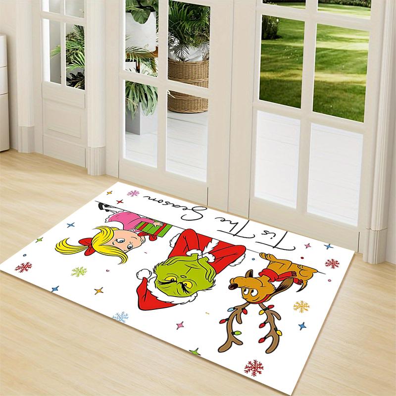 Christmas Spirit Carpet Rug Soft Washable Antislip Home Living Room Sofa Mats Personalized Christmas Rug