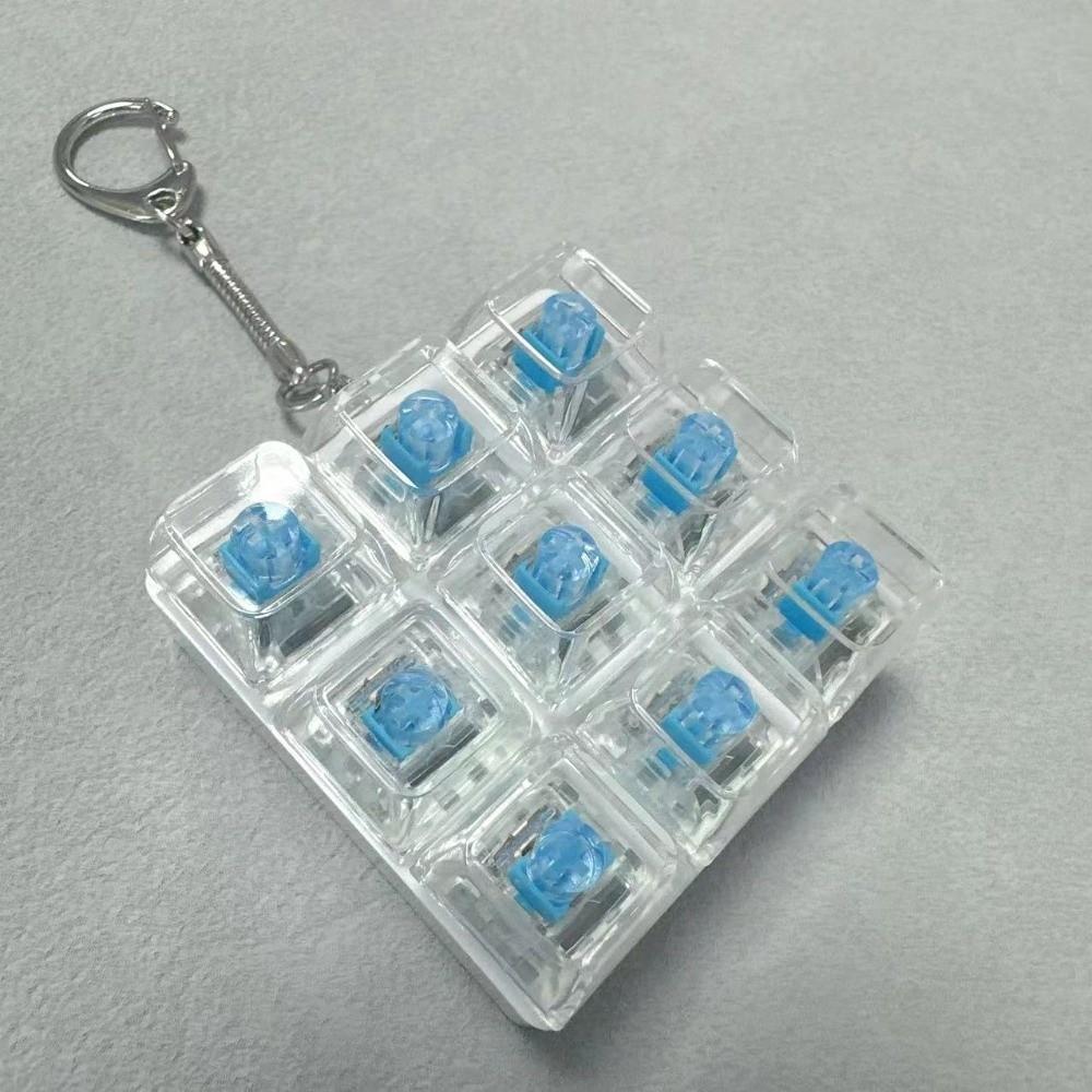 9 Tasten Knopf Tastenkappe Fidget Schlüsselanhänger Finger Tastatur Kappen Spielzeug DIY Dekompressionsspielzeug Clicker Spielzeug Zum Stressabbau Zeitvertreib