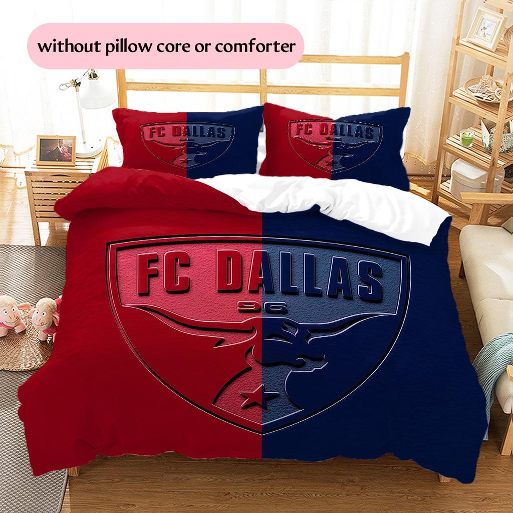 FC Dallas Pattern Bedding Quilt Set  Home Decoration  Gift (1 * duvet cover + 2 * pillowcase  without core)