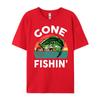 Kids Gone FishingShirt Boy Toddler Funny Bass Dad Black Shirt Graphic Tees Men Funny T Shirts Tshirts Plus Size Chinese Style