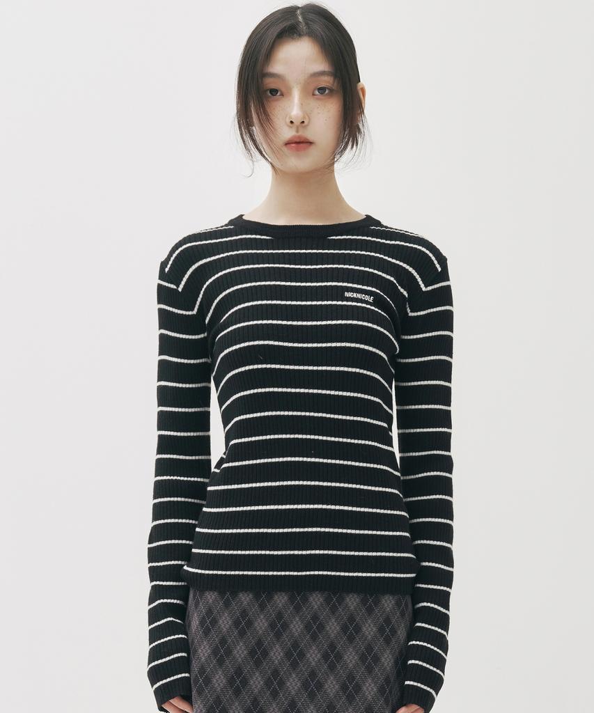Nigaennikol Minimal Stripe Slim Ls Knit_2 Color