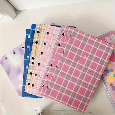 1 Set of 160 Pcs A7 Color Grid Handbook Replacement Cores - Colorful Loose-leaf Inner Pages with 6-hole Design