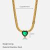Fashion Temperament Love Stainless Steel Bracelet Necklace Set Internet Celebrity Popular Diamond-encrusted Peach Heart Jewelry Ladies Tide