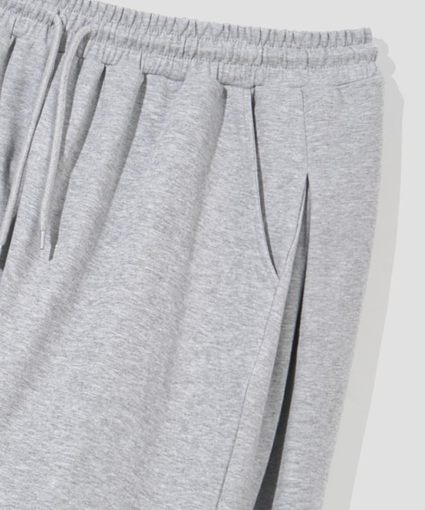 AGOD Side Pleat Curved Sweatpants [Gray]