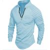 Frühlings Herren Halb-Reißverschluss Langarm Poloshirt Mode Uni Lässig Sport Fitness Tops Herren Stehkragen Sweatshirt