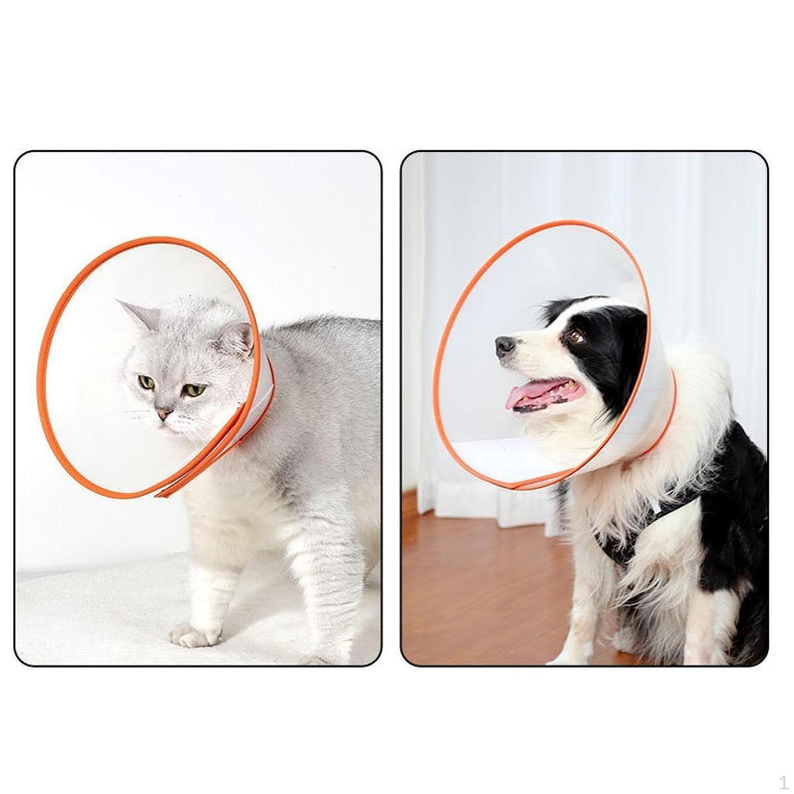 

Dog Cone Collar Comfortable with Soft Edge Protective Adjustable Neck M