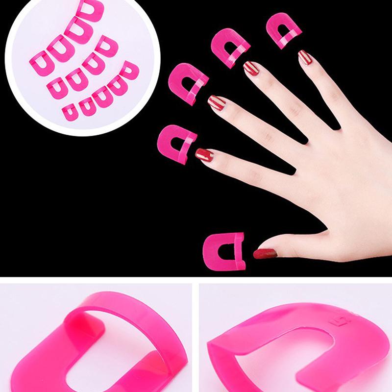 26 sztuk/zestaw 10 rozmiarów G Krzywa kształt Lakier tarcza osłona na palce ochraniacz paznokci