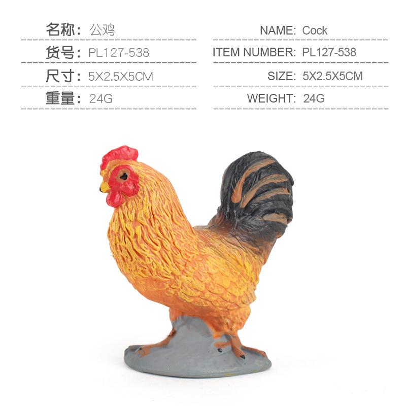 Mini Simulation Solid Farm Poultry Animal Model Rooster Hen Duck Goose Static Ornament Toy