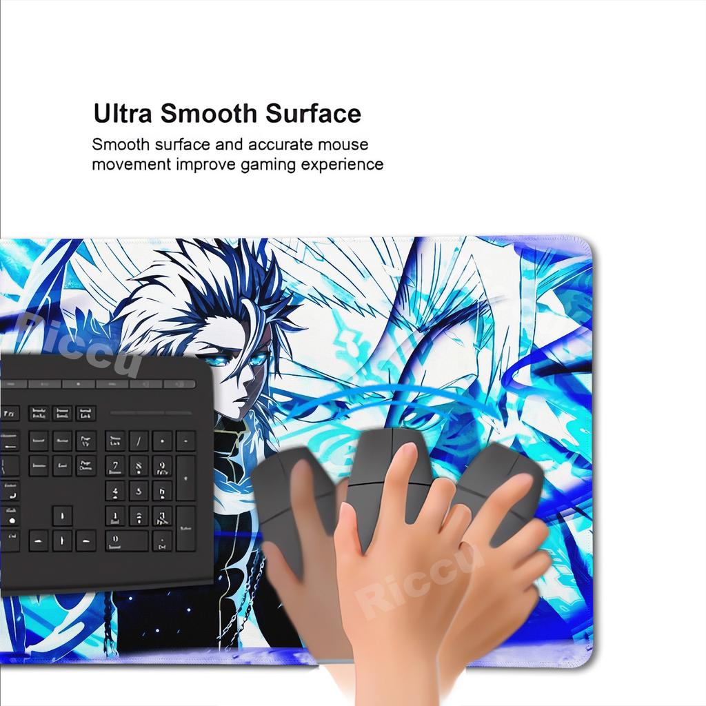 Japan Anime Figure Bleach Mouse Pad Large Desk Accessories Desk Pad Rubber Base Edge Mousepad Non-Slip Mousepad for Office