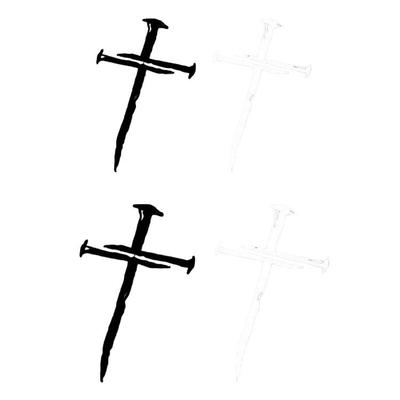 Christian Symbol Crossing Of Nails  Decal Sticker Christian Laptop Sticker Decorative Decal for Car Trucks Laptops