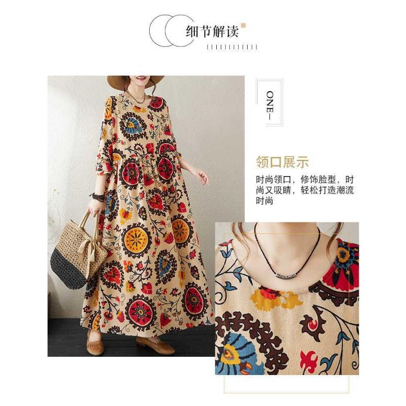 Lockerer Großer Literarischer Urlaubs-Fettmacher Langarmrock