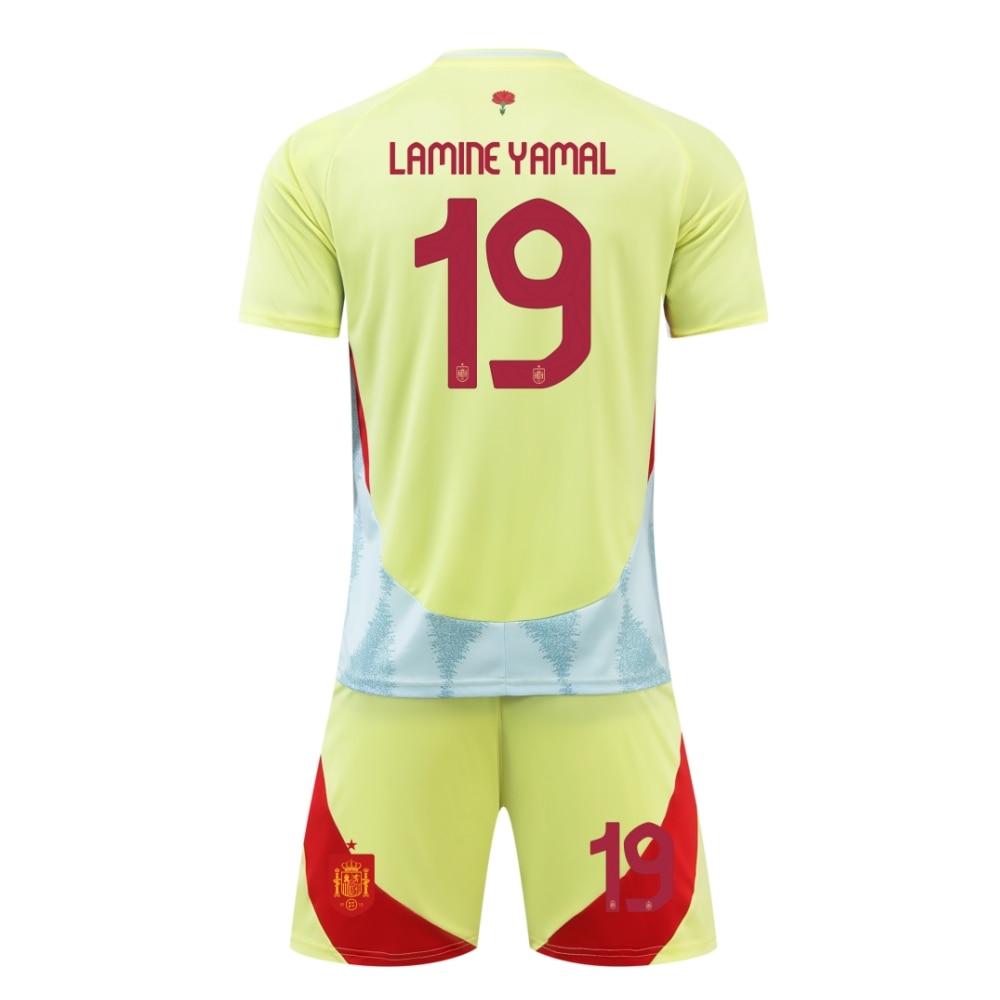 Maglia da Calcio Rossa e Gialla Yamal per Ragazzi Spagna Abbigliamento Sportivo Giovanile