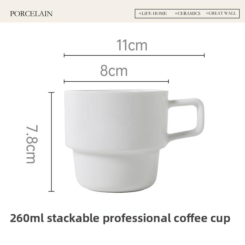 Ins Ceramic Stackable Mug Set for Home Breakfast Milk Coffee Latte Cute Girls Water Cup High Value 260ml
