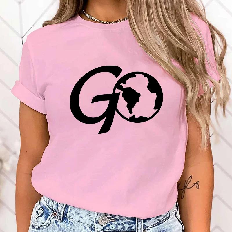 (Premium T-shirt)New Protect The Ocean Go T Shirt Protect The Ocean Go Print T-Shirt Female Summer Casual O-Neck Lady Female Top
