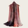 New high-quality double-needle human cotton scarf casual versatile bag headscarf watercolor gradual change color striped long scarf