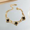 Fashion Bracelet Four-leaf Clover 18k Titanium Steel Bracelet Light Luxury Senior Sense of Female Bracelet Simple Niche Hand Jewelry
