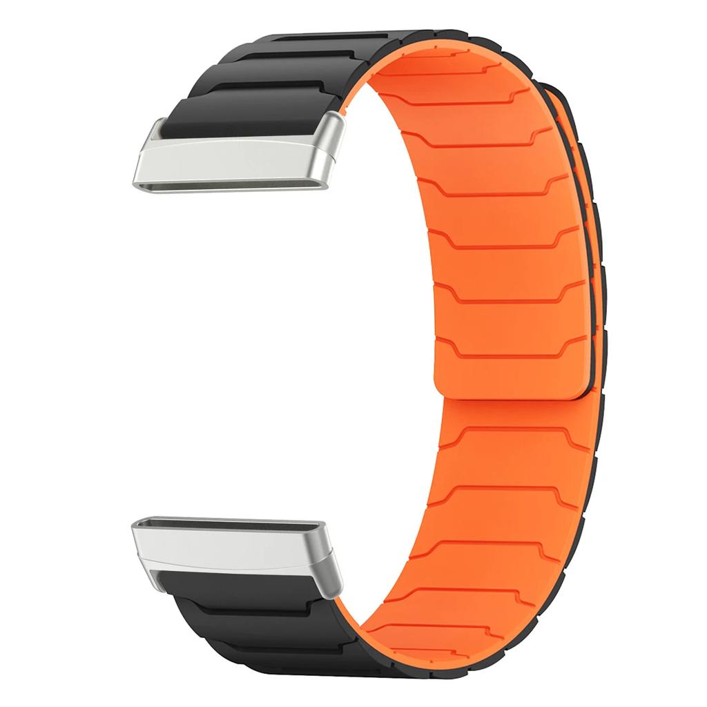 Magnetic loop strap for Fitbit watch versa 4/3 two color silicone band for versa 2/1 sport Bracelet replacement Wristband