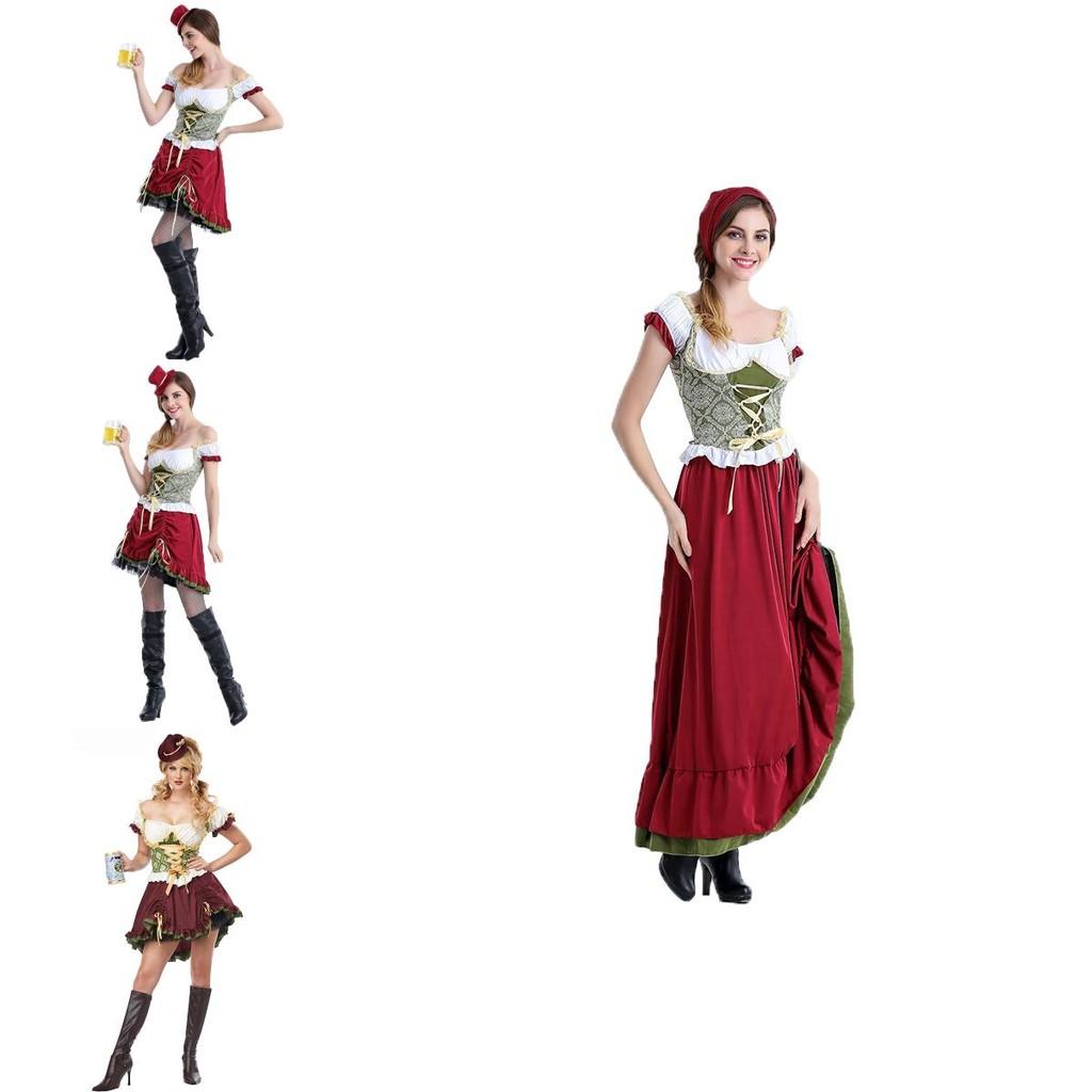 German Bavarian Beer Wench Dress For Women With Elastic Waist And Lace Details