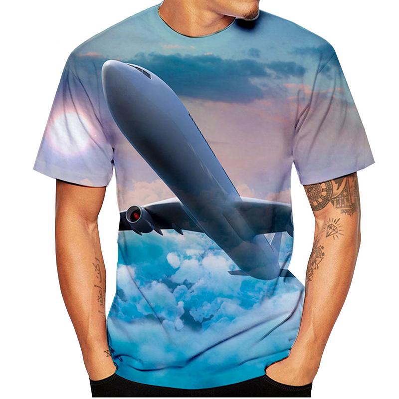 

Нові футболки з 3D-принтом у вигляді літаків Літаки Вуличний одяг Чоловіки Жіноча мода Велика футболка з короткими рукавами Дитячі футболки Топи Чоловічий одяг L