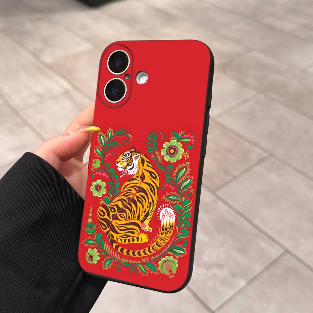 Kolorowy Abstrakcyjny Tygrys Lampart Wąż Tropikalna Dżungla Etui Na Telefon Dla Iphone 17 16 15 16e 14 13 12 11 Pro Max Plus Etui Pokrowiec