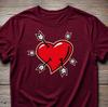Red Heart Cupid Arrows Graphic Tee, Love Struck Dating Shirt