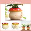 Adorable Mushroom Shaped Resin Coffee Cup Planter Colorful Succulent Pot For Storage