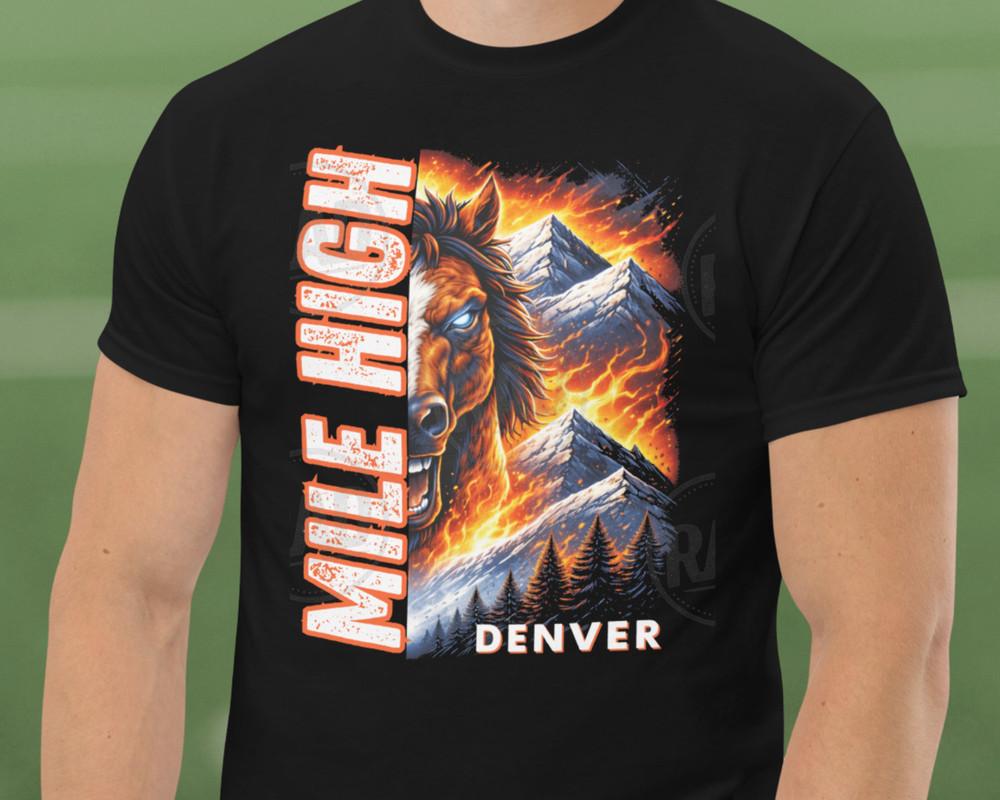 NEW Broncos Shirt MILE HIGH Broncos Fan Denver Football Shirt Unisex Unisex T-Shirt XL