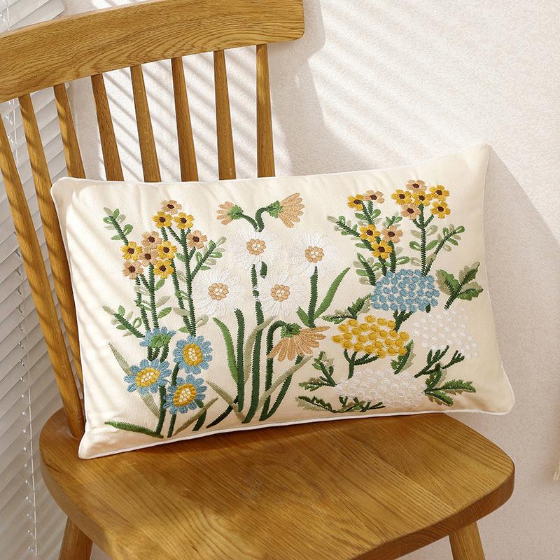 Αμερικάνικη Κεντημένη Μαξιλάρα Ποιμενική Βαμβακερή Κεντημένη Μαξιλάρα Μέσης Μαξιλάρι Καναπέ Σαλονιού Μαξιλαροθήκη Χωρίς Γέμισμα Αφαιρούμενη Πλενόμενη