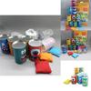 Iron Kids Bean Bag Toss Game Set With 10 Cans And 3 Sandbags For Parent Child Play