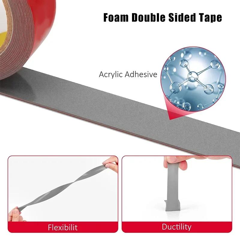 300CM Strong Permanent Double Sided Tape Acrylic Foam Adhesive Waterproof High Temperature Tape Sticker for Car Indoor DecorPinstriping Tape 3