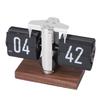 Flip Desk Clock Vintage 12H Battery Powered Mechanical Digital Auto Flip Down Calendar Clock for Living Room Table