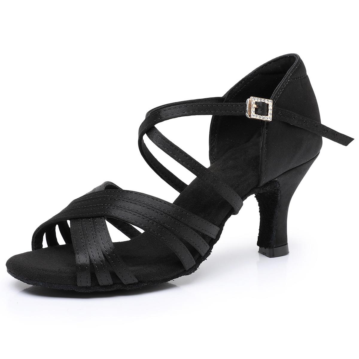 

Женские туфли для латиноамериканских танцев, средний каблук, мягкая подошва, женские туфли для национальных стандартных танцев, туфли для танцев ча-ча, самба 37 чёрный
