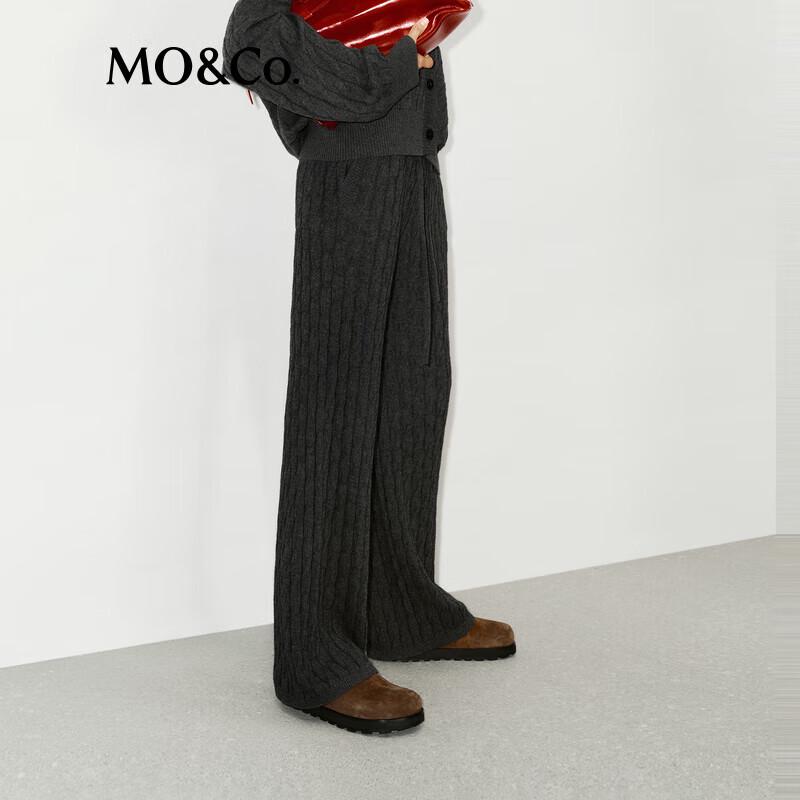 MO&Co. 2024 Winter Acetate Cashmere Knit Straight-Leg Pants
