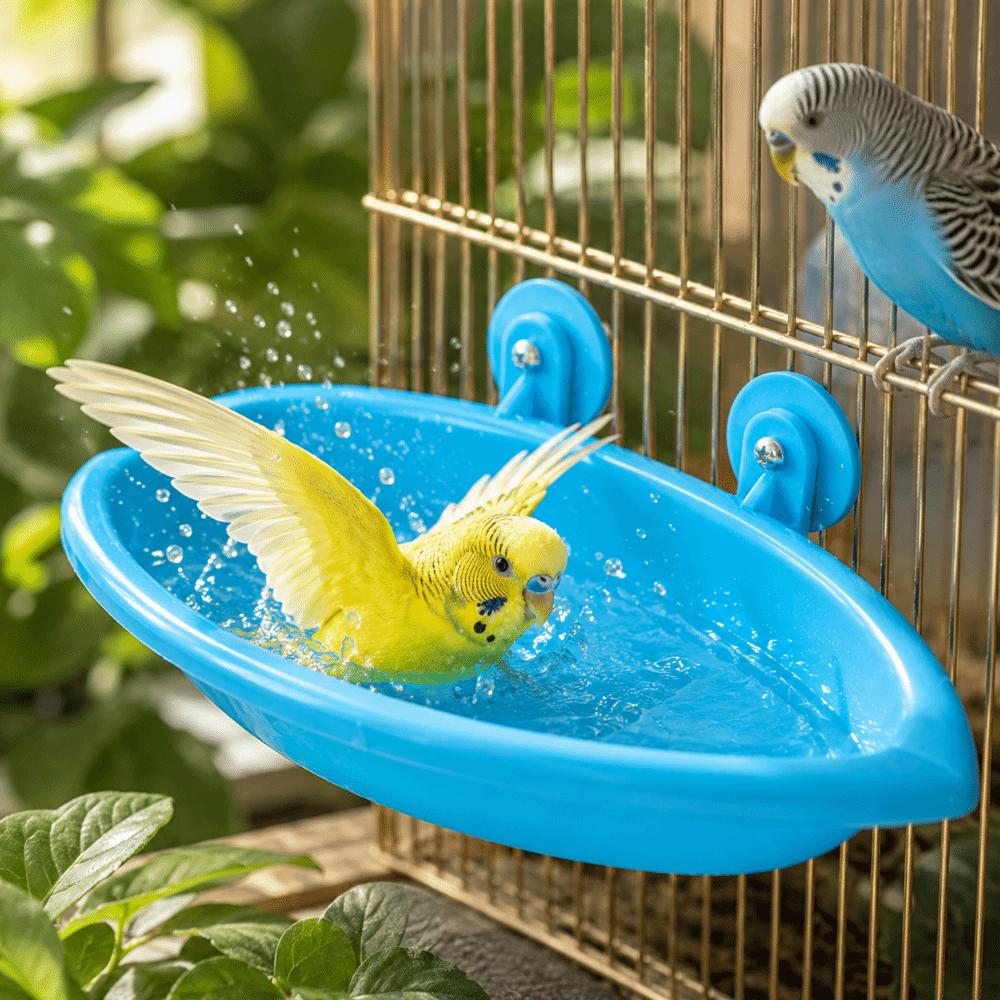 Multifunctional Parrot Bath Basin Swimming Pool Bird Feeding Bool Bird Drinking Bowl  Bird Cage