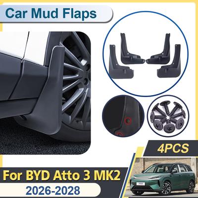 Car Mud Fenders For BYD Atto 3 Yuan Plus SC6E 2026 2027 2028 4pcs Splash Guard Auto Mudflaps Mudguards Protect Accessories