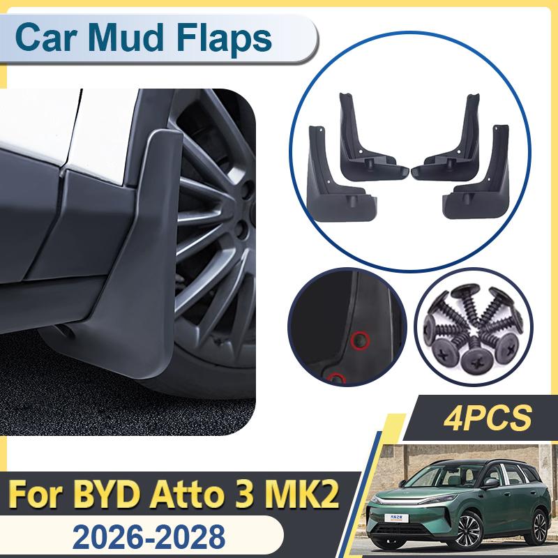 Car Mud Fenders For BYD Atto 3 Yuan Plus SC6E 2026 2027 2028 4pcs Splash Guard Auto Mudflaps Mudguards Protect Accessories
