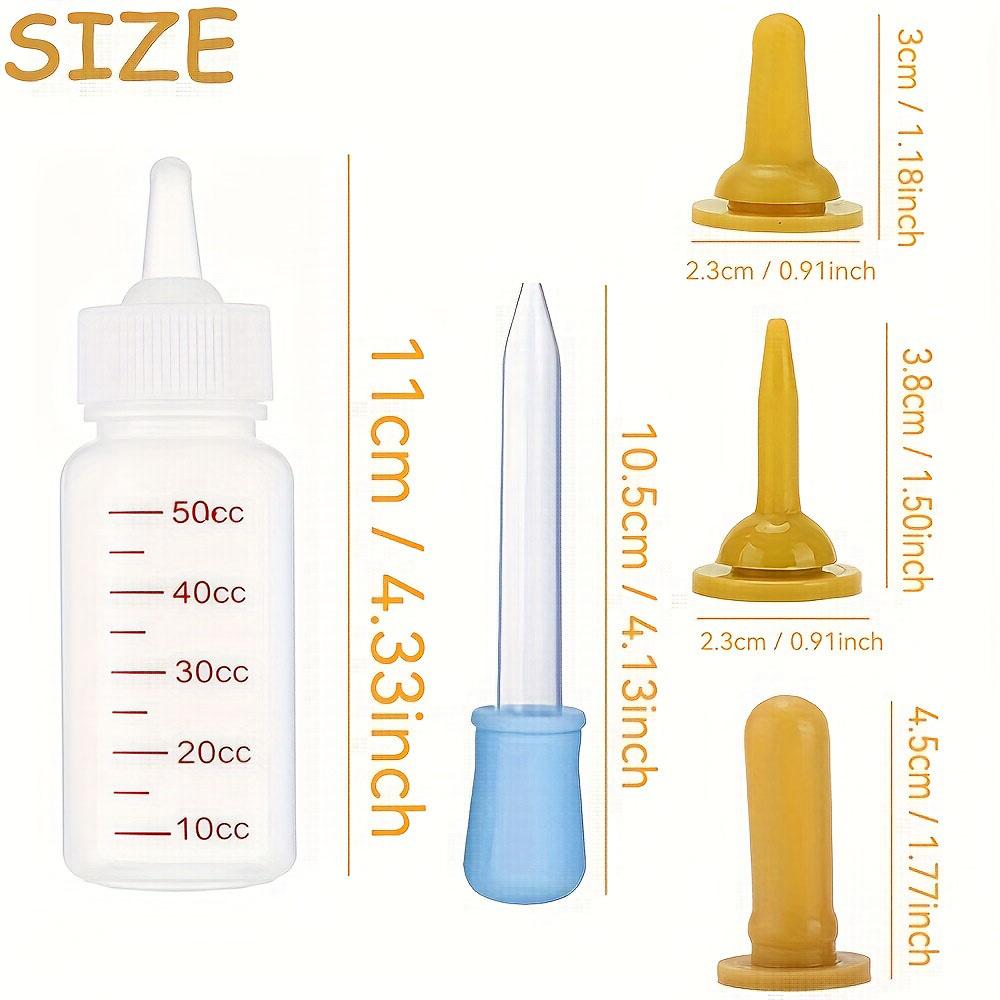 50ml Newborn Pet Feeding Set: Assorted Soft Nipples + Dropper + Storage Case